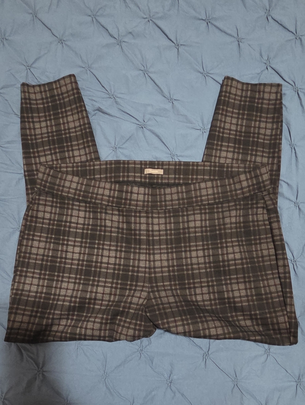 Maurices Plaid Skinny  Pants in Charcoal And Maroon